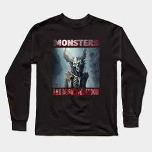 Monsters are misunderstood cool monster design Long Sleeve T-Shirt